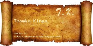 Thomka Kinga névjegykártya